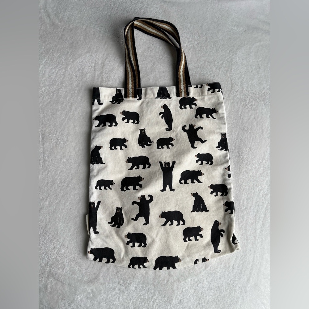 Little Blue House Black Bear Cotton Tote - Picture 2 of 9